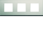 Hager - Plaque de finition Gallery 3 postes horizontale Antique alu entraxe 71 mm