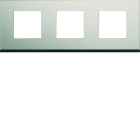 Hager - Plaque de finition gallery 3 postes horizontale Antique alu entraxe 71 mm