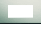 Hager - Plaque de finition Gallery 4 modules Antique alu entraxe 57 mm