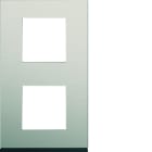 Hager - Plaque de finition gallery 2 postes Antique alu verticale entraxe 71 mm