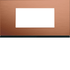 Hager - Plaque de finition gallery 4 modules Copper alu entraxe 71 mm