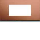 Hager - Plaque de finition Gallery 4 modules Copper alu entraxe 71 mm