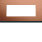 Hager - Plaque de finition gallery 5 modules Copper alu entraxe 71 mm