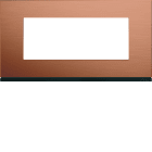 Hager - Plaque de finition Gallery 5 modules Copper alu entraxe 71 mm