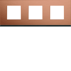 Hager - Plaque de finition Gallery 3 postes horizontale Copper alu entraxe 71 mm