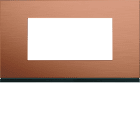 Hager - Plaque de finition Gallery 4 modules Copper alu entraxe 57 mm
