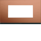 Hager - Plaque de finition gallery 4 modules Copper alu entraxe 57 mm