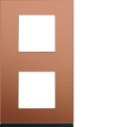 Hager - Plaque de finition gallery 2 postes Copper alu verticale entraxe 71 mm
