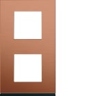 Hager - Plaque de finition Gallery 2 postes Copper alu verticale entraxe 71 mm