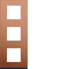 Hager - Plaque de finition Gallery 3 postes verticale Copper alu entraxe 71 mm