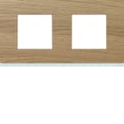 Hager - Plaque gallery 2 postes horizontale 71mm matiere oak wood