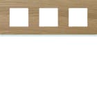 Hager - Plaque gallery 3 postes horizontale 71mm matiere oak wood
