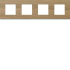 Hager - Plaque de finition gallery 4 postes horizontale Oak wood entraxe 71 mm