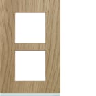 Hager - Plaque de finition Gallery 2 postes Oak wood verticale entraxe 57 mm