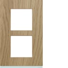 Hager - Plaque de finition gallery 2 postes Oak wood verticale entraxe 57 mm