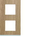 Hager - Plaque de finition Gallery 2 postes Oak wood verticale entraxe 71 mm