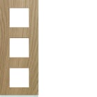 Hager - Plaque de finition Gallery 3 postes verticale Oak wood entraxe 71 mm