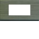 Hager - Plaque de finition Gallery 4 modules Grey wood entraxe 71 mm
