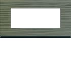 Hager - Plaque de finition gallery 5 modules Grey wood entraxe 71 mm