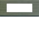 Hager - Plaque de finition Gallery 6 modules Grey wood entraxe 57 mm