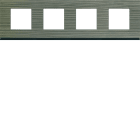 Hager - Plaque de finition Gallery 4 postes horizontale Grey wood entraxe 71 mm