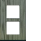 Hager - Plaque de finition Gallery 2 postes Grey wood verticale entraxe 57 mm