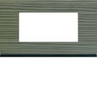 Hager - Plaque de finition Gallery 4 modules Grey wood entraxe 57 mm