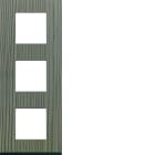 Hager - Plaque de finition Gallery 3 postes verticale Grey wood entraxe 71 mm
