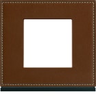 Hager - Plaque gallery 1 poste matiere coffee leather