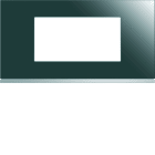 Hager - Plaque de finition gallery 4 modules Mirror glass entraxe 71 mm