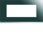 Hager - Plaque de finition gallery 5 modules Mirror glass entraxe 71 mm