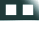 Hager - Plaque de finition gallery 2 postes Mirror glass horizontale entraxe 71 mm