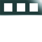 Hager - Plaque de finition Gallery 3 postes horizontale Mirror glass entraxe 71 mm