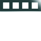 Hager - Plaque de finition gallery 4 postes horizontale Mirror glass entraxe 71 mm