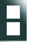 Hager - Plaque de finition Gallery 2 postes Mirror glass verticale entraxe 57 mm