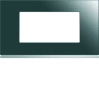 Hager - Plaque de finition Gallery 4 modules Mirror glass entraxe 57 mm