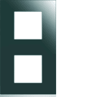 Hager - Plaque de finition Gallery 2 postes Mirror glass verticale entraxe 71 mm