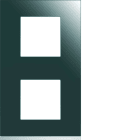 Hager - Plaque de finition gallery 2 postes Mirror glass verticale entraxe 71 mm