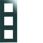 Hager - Plaque de finition gallery 3 postes verticale Mirror glass entraxe 71 mm