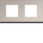Hager - Plaque gallery 2 postes horizontale 71 mm antique alu, aluminium bronze brossé