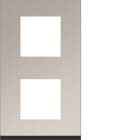 Hager - Plaque gallery 2 postes verticale 71 mm antique alu, aluminium bronze brossé