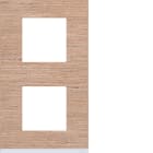 Hager - Plaque de finition gallery 2 postes verticale 71 mm natural wood, bois chêne mat