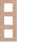 Hager - Plaque de finition gallery 3 postes verticale 71 mm natural wood, bois chêne mat