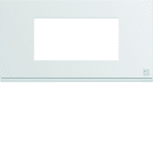 Hager - Plaque de finition Gallery 4 modules Antibactérien entraxe 71 mm