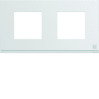 Hager - Plaque de finition Gallery 2 postes Antibactérien entraxe 71 mm