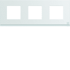 Hager - Plaque de finition gallery 3 postes horizontale Antibactérien entraxe 71 mm