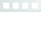 Hager - Plaque de finition Gallery 4 postes horizontale Antibactérien entraxe 71 mm