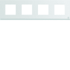 Hager - Plaque de finition gallery 4 postes horizontale Antibactérien entraxe 71 mm