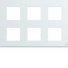 Hager - Plaque de finition gallery 12 modules Antibactérien entraxe 71 mm