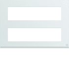 Hager - Plaque de finition Gallery 16 modules Antibactérien entraxe 71 mm